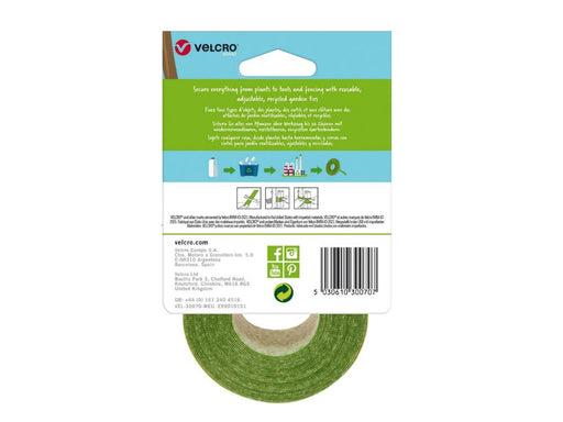 VELCRO® Brand ONE - WRAP® Tree Ties Plant Support Tape for Effective Growing | Strong Gardening Grips are Reusable and Adjustable | Cut - to - Length, 5.4m x 5cm Roll, Green - Recycled Plastic_Strings & Ties