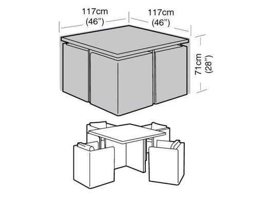 4 Seater Small Cube Set Cover_Rattan Furniture Covers