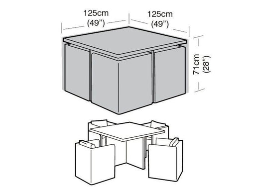 4 Seater Medium Cube Set Cover_Rattan Furniture Covers