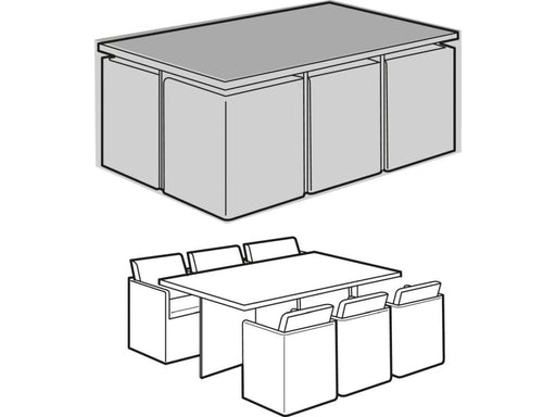 6 Seater Rectangular Cube Set Cover_Rattan Furniture Covers