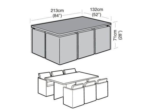 6 Seater Rectangular Cube Set Cover_Rattan Furniture Covers