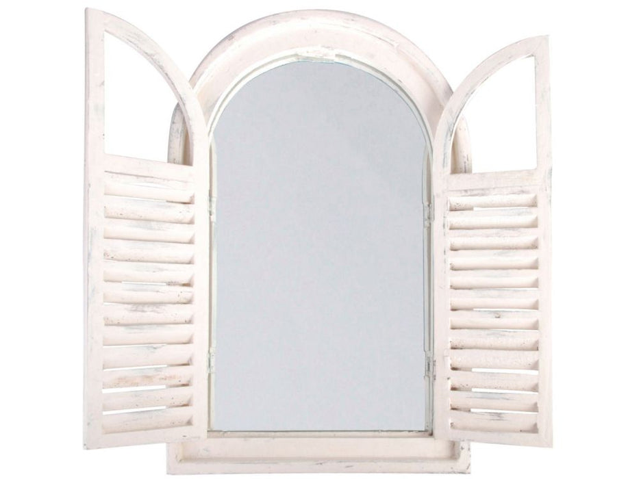 Antique White Mirror with French Doors_Garden Mirrors