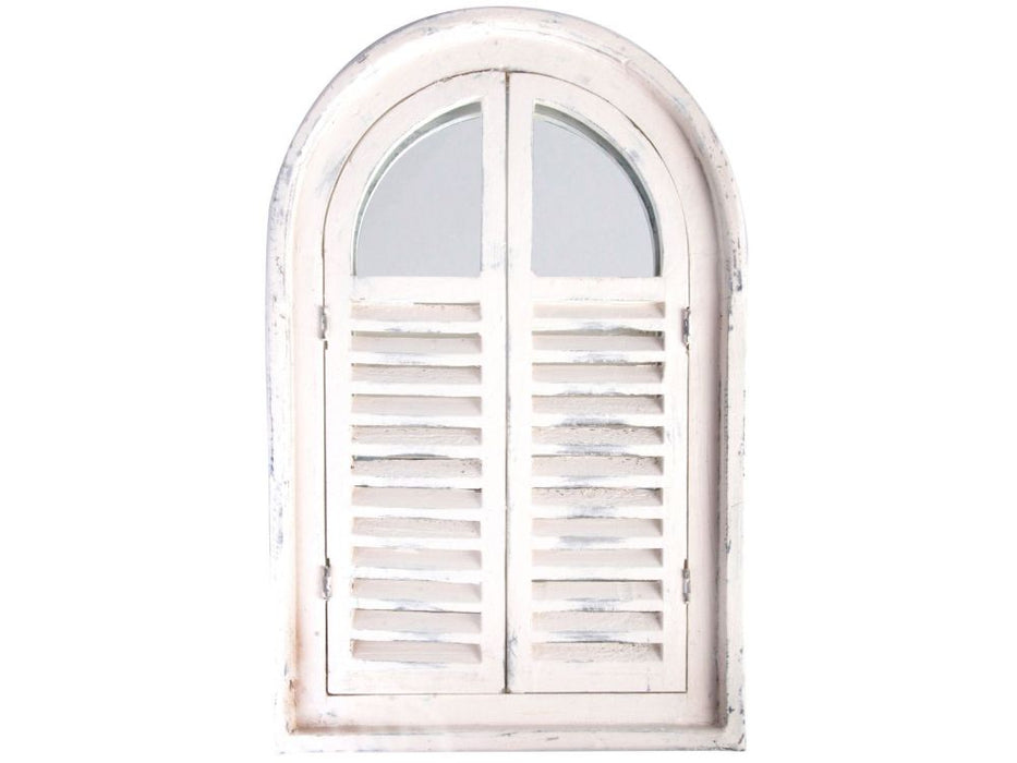 Antique White Mirror with French Doors_Garden Mirrors