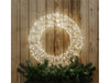 2D White Metal Christmas Wreath_Christmas Lights