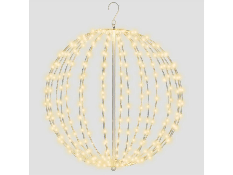 Pre Lit LED Sphere with Warm White Micro LEDs - White Frame_Christmas Lights