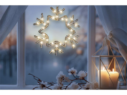 Snowflake Shape Pre Lit 20 Warm White Micro LED Christmas Design_Christmas Lights