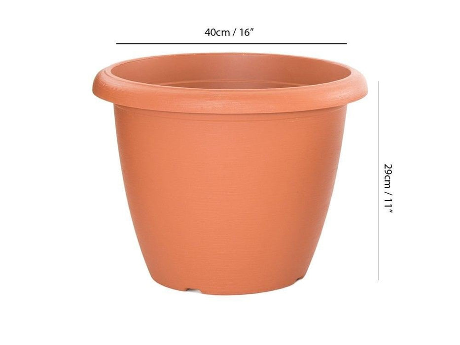 Woodlodge Terracotta Eco Flower Pot | Indoor Outdoor Recyclable Plastic Plantpot_Flower Pots