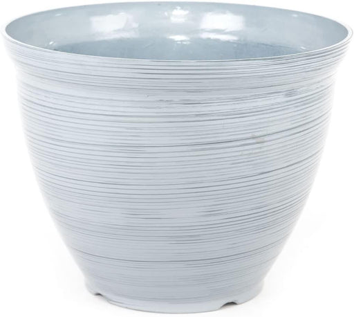 Feather Pot Striped - Grey - 29cm - YF3SGR_Flower Pots